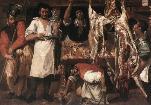 dipinto dei Carracci dal titolo la bottega del macellaio