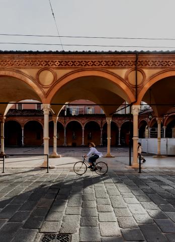 Vista del quadriportico dei servi