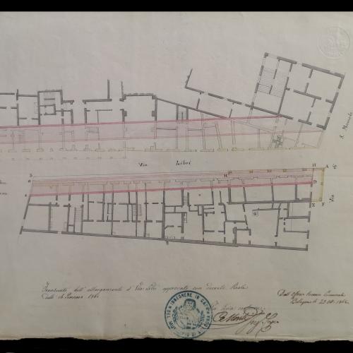 disegno della rettifica del tratto terminale di via Farini
