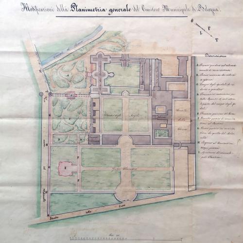 disegno della planimetria della Certosa